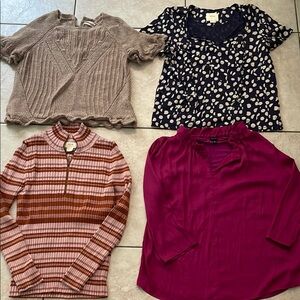 Anthropologie assorted tops group of 4 size Medium